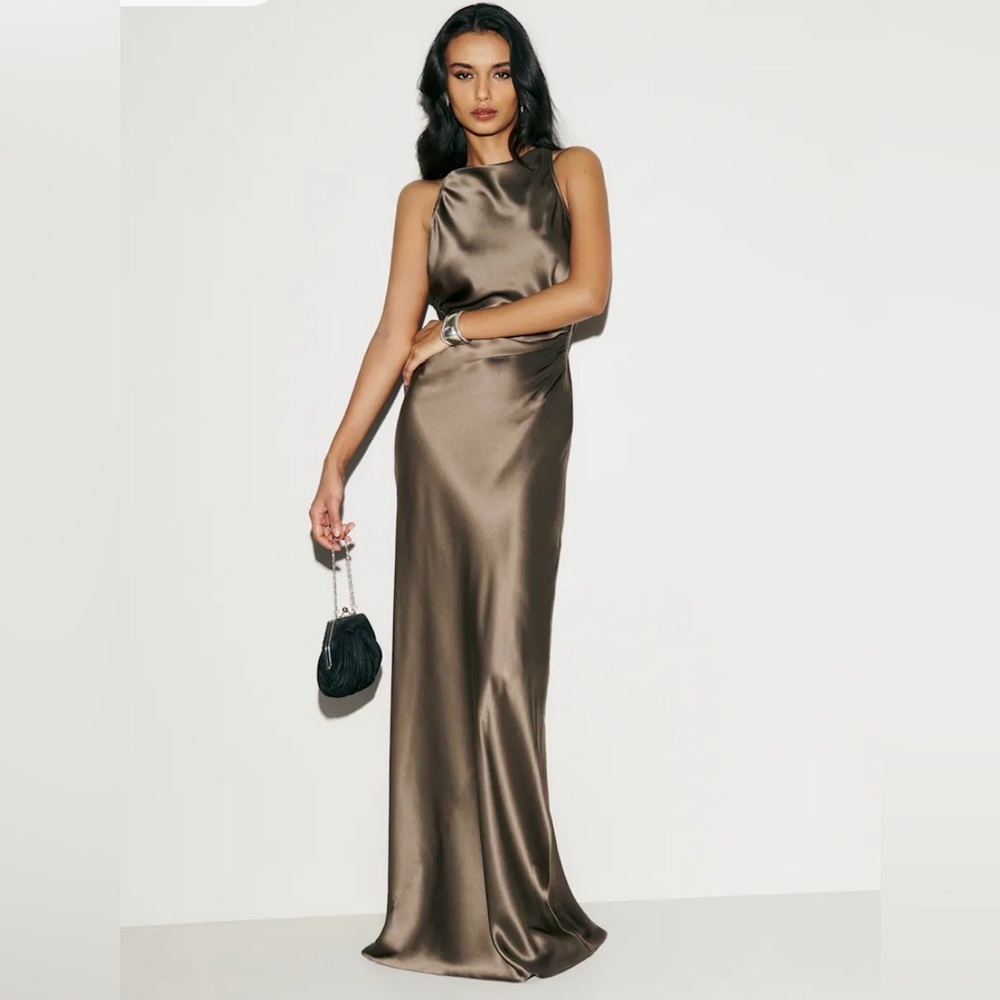 Reformation Anaiis Silk Dress Morel - Size 2